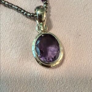 Amethyst sterling silver pendant